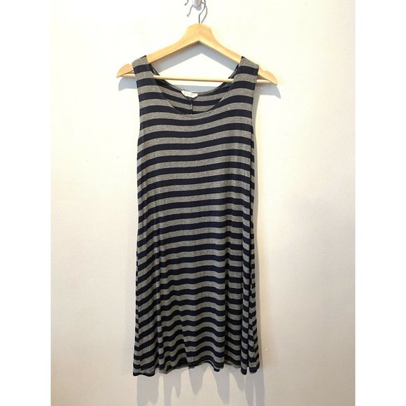Olivia Rae Dresses & Skirts - Olivia Rae Women’s Black Grey Stripes Sleeveless Tank Dress Size Large